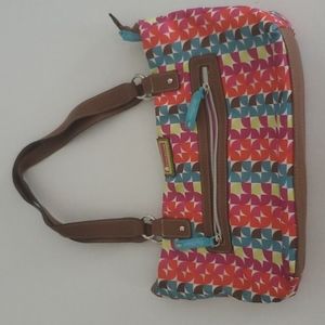 Lily Bloom nylon purse. 3 pockets inside. Some pen marks in lining.